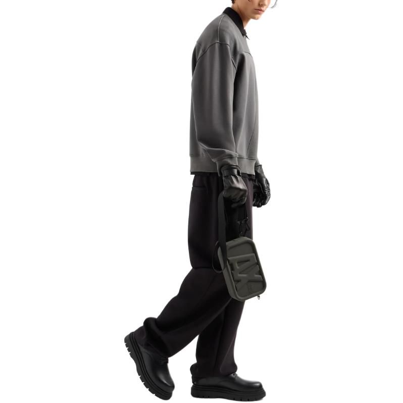 Purchase Armani Exchange FW24 灰色Logo寬鬆長袖圓領衛衣 6DZMJA-ZJNKZ-19AC