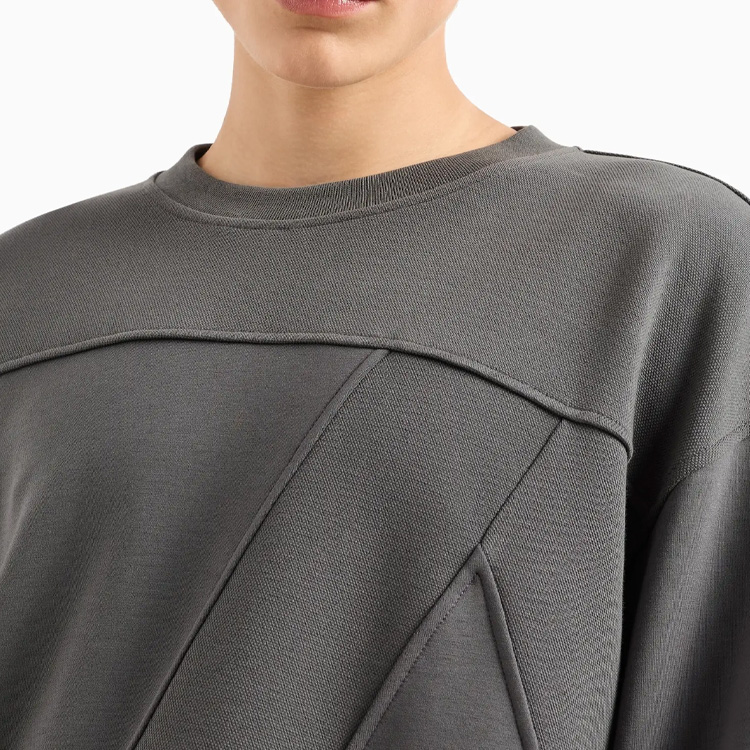 Details for Armani Exchange FW24 灰色Logo寬鬆長袖圓領衛衣 6DZMJA-ZJNKZ-19AC