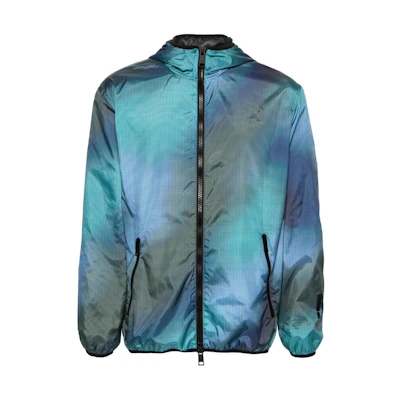 Armani Exchange Gradient Logo Print Hoodie Zip Jacket Blue SS24 Loose Fit 3DZB21-ZNKRZ-BLUE