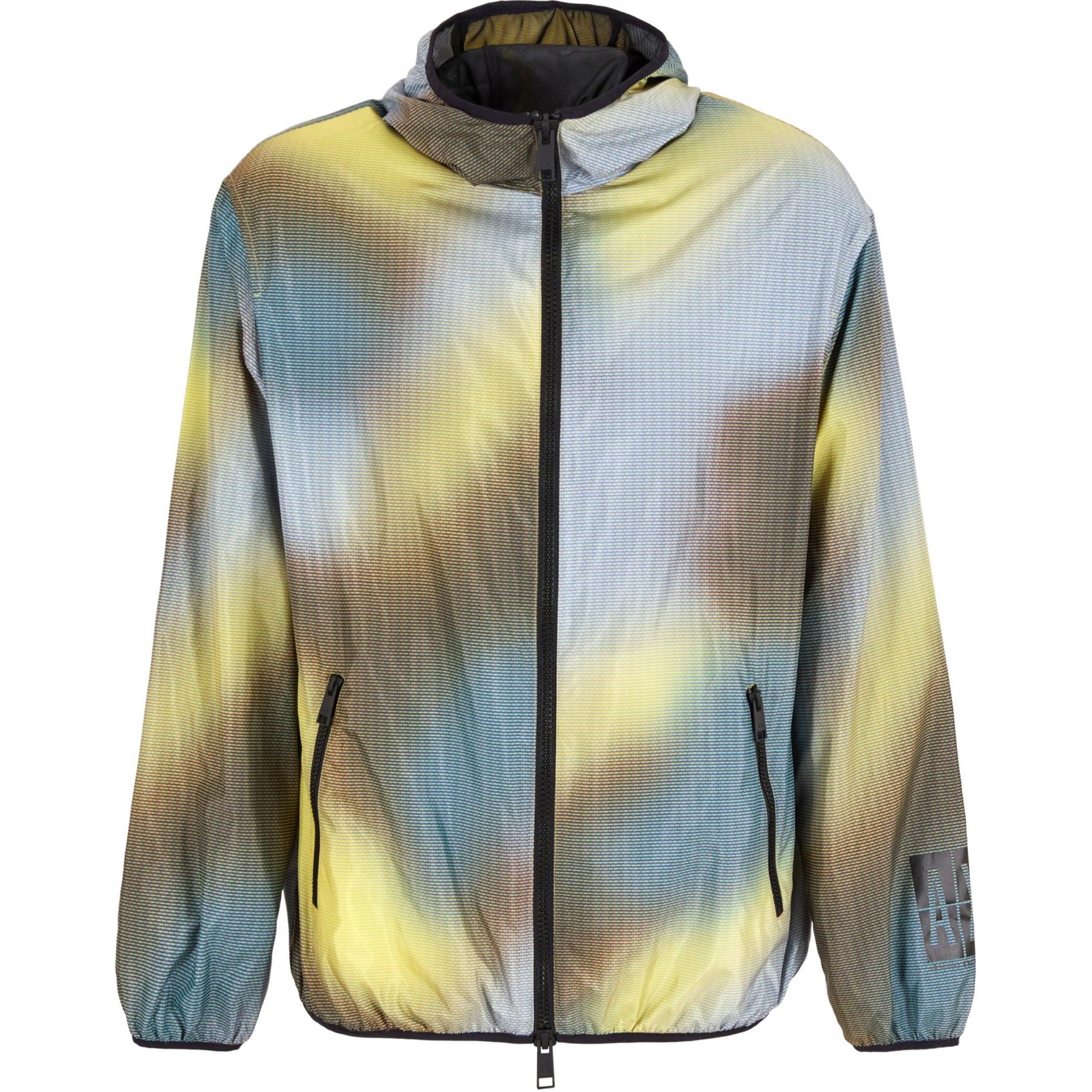 Armani Exchange Gradient Logo Print Zip-Up Hooded Jacket Yellow () 3DZB21-ZNKRZ-7600