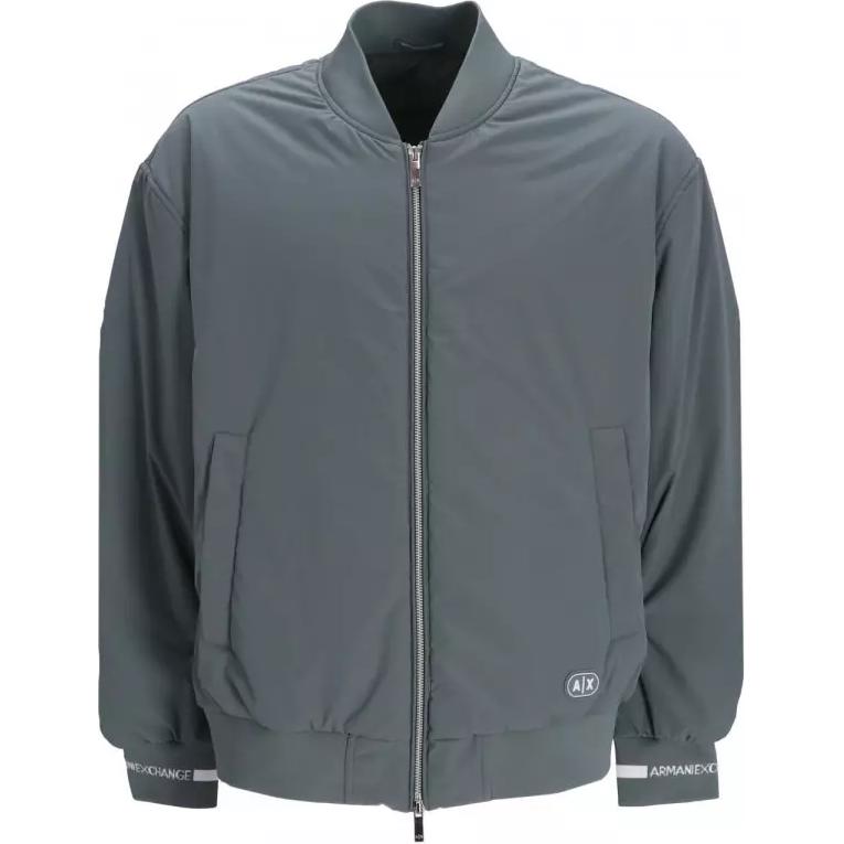 Armani Exchange Gray Baseball Collar Zip-Up Jacket 3DZBL0-ZN3FZ-1888