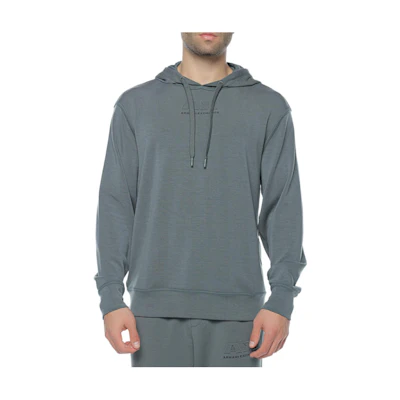 Armani Exchange Grey Solid Color Long-Sleeve Hoodie 3DZMAB-ZJUBZ-1839