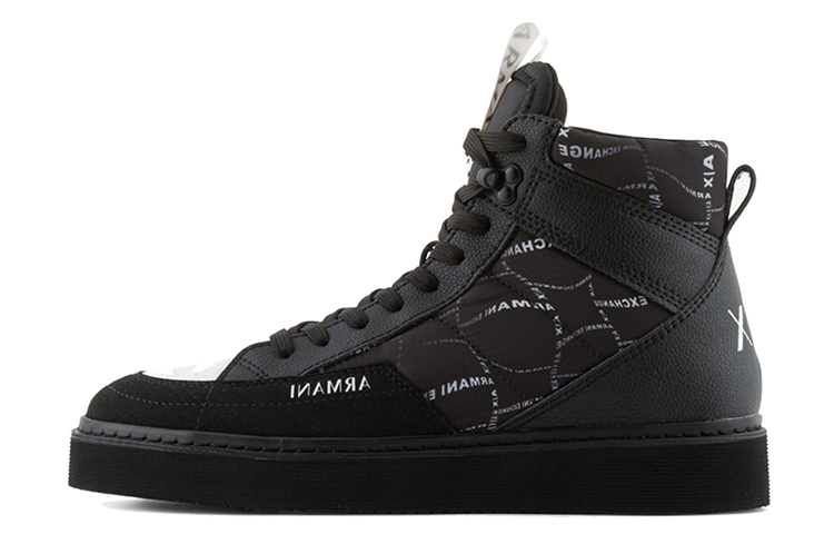Armani Exchange High-Top Lace-Up 'Black Nylon' XUZ043XV6401S277