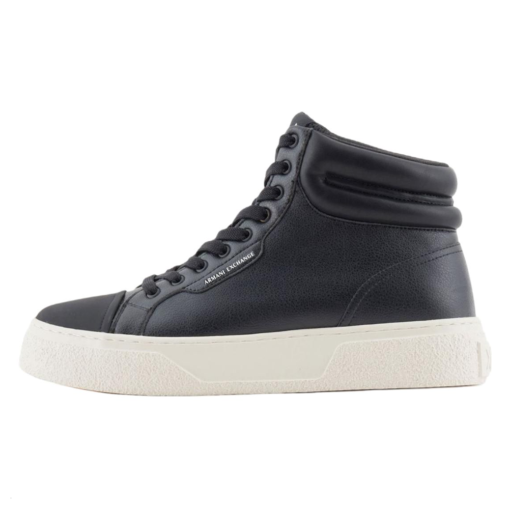 Armani Exchange High-Top Leather Sneakers Black XUZ057XV9061K001