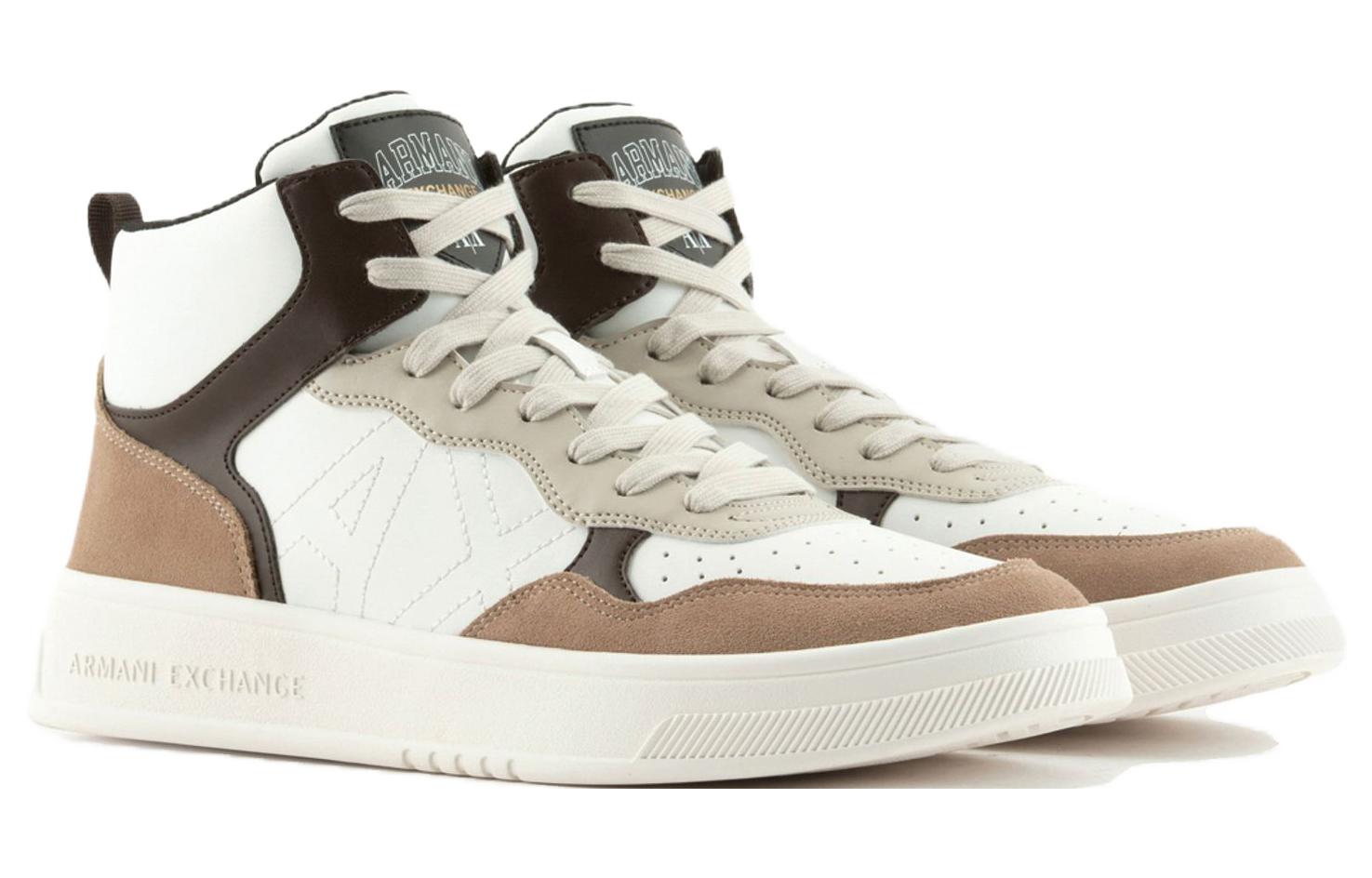 Lookbook Armani Exchange High-Top Sneaker 'Beige' XUZ040XV7631T041