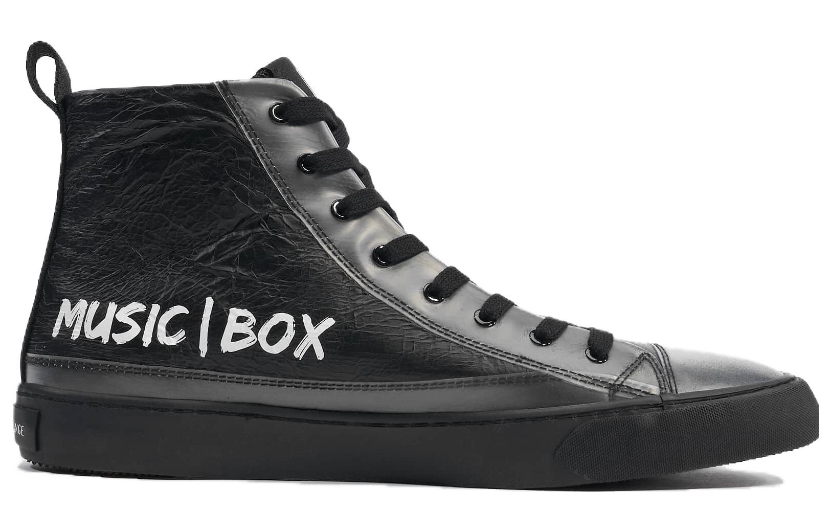 Order Armani Exchange High-Top Sneaker 'Black Leather' XUZ021XV55000007
