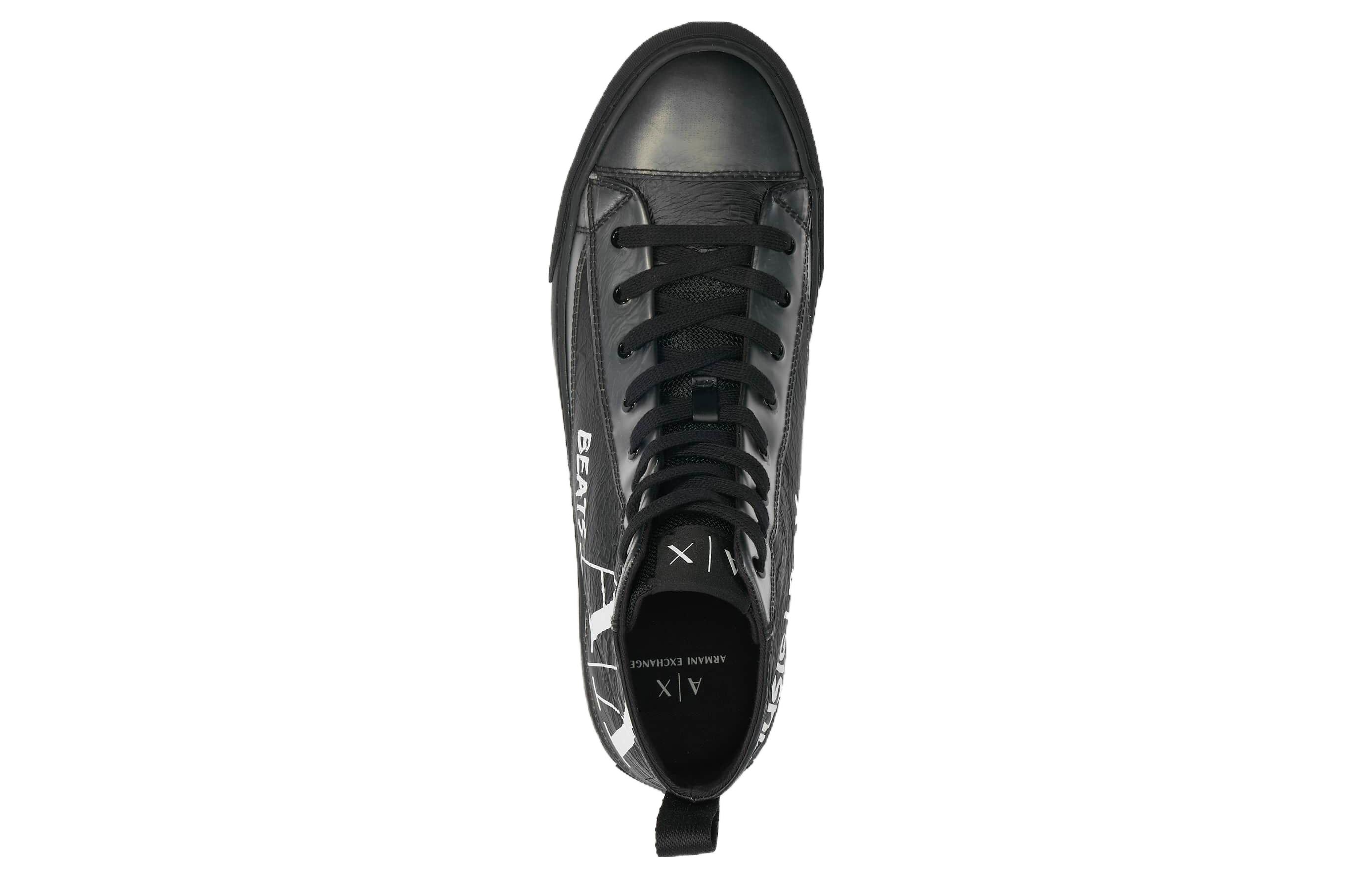 Shop Armani Exchange High-Top Sneaker 'Black Leather' XUZ021XV55000007