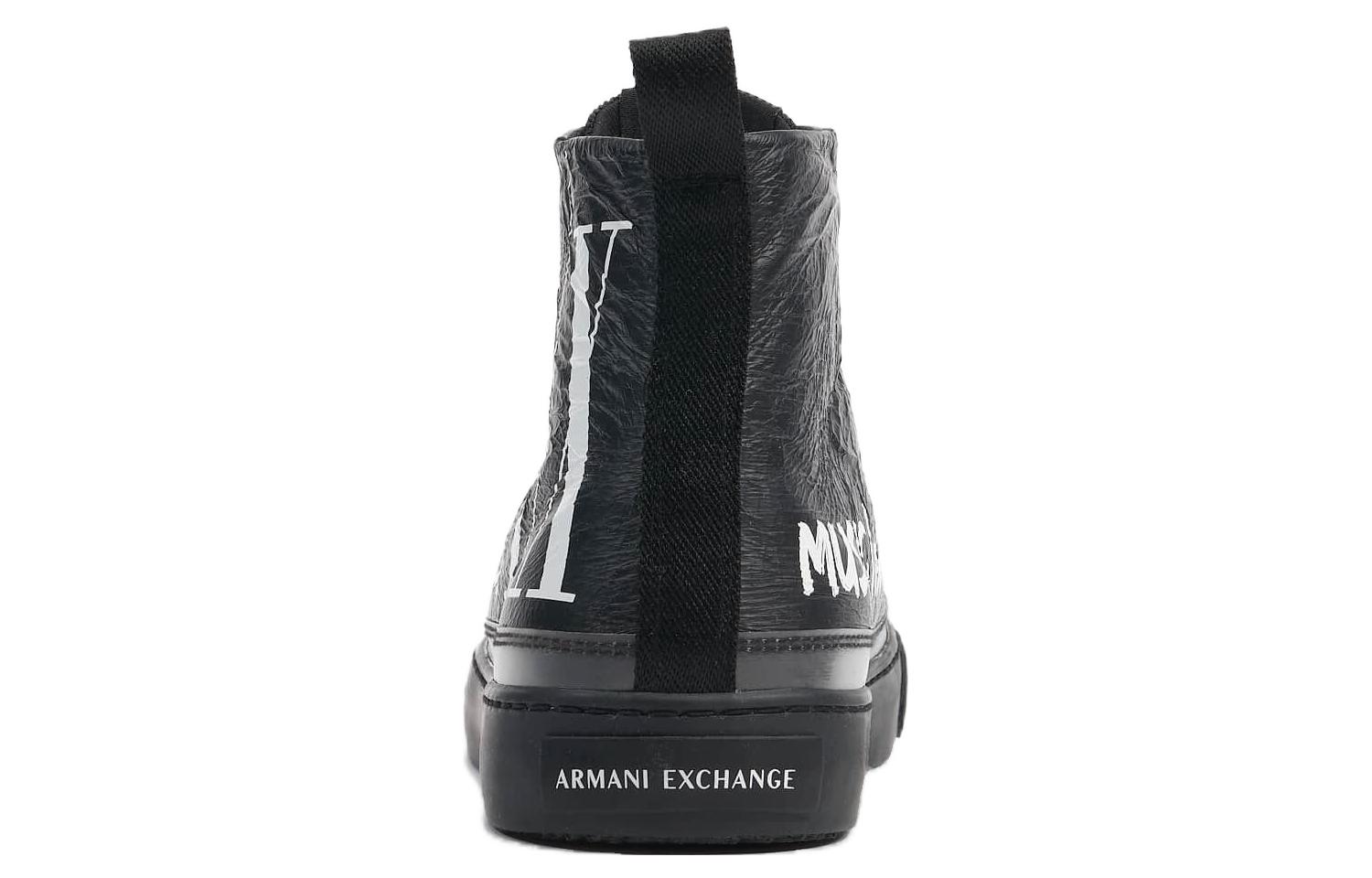Purchase Armani Exchange High-Top Sneaker 'Black Leather' XUZ021XV55000007