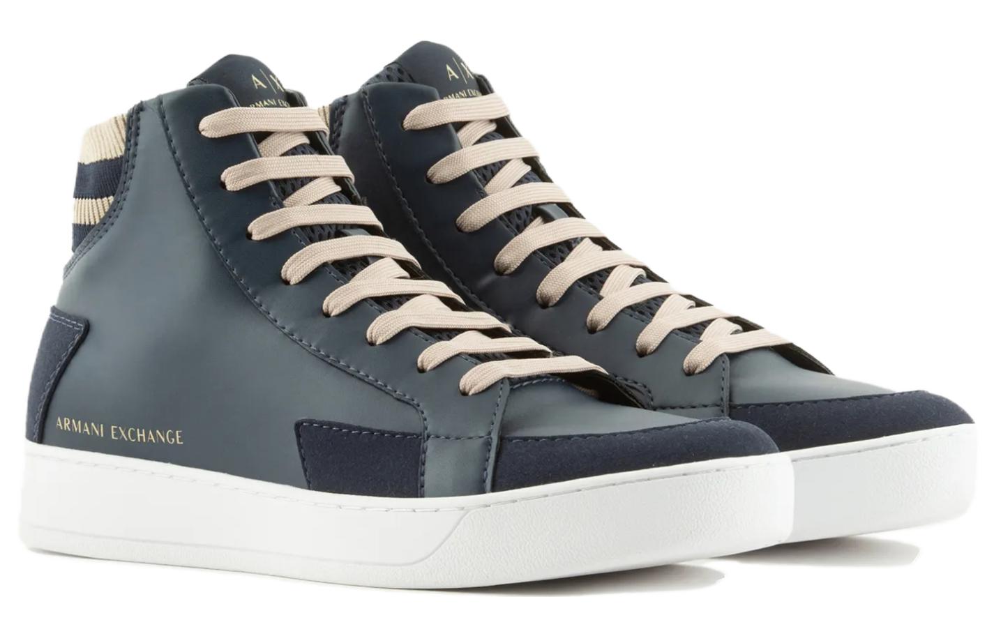 Armani Exchange High-Top Sneakers 'Blue' 圖 2