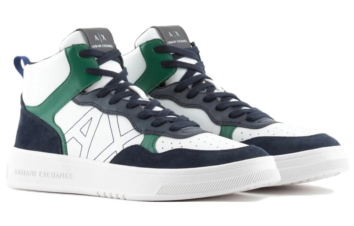 Armani Exchange High-Top Sneakers 'Green' 圖 3