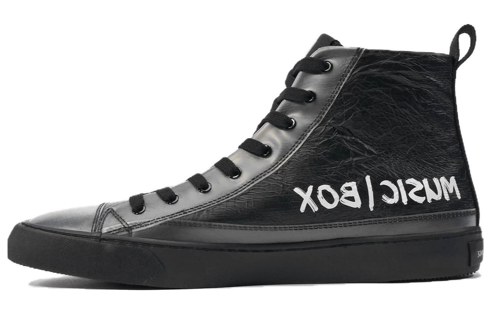 Armani Exchange High-Top Sneaker 'Black Leather' XUZ021XV55000007