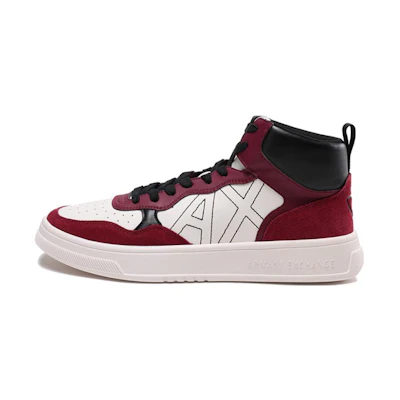 Armani Exchange High-Top Sneakers 'Burgundy White'