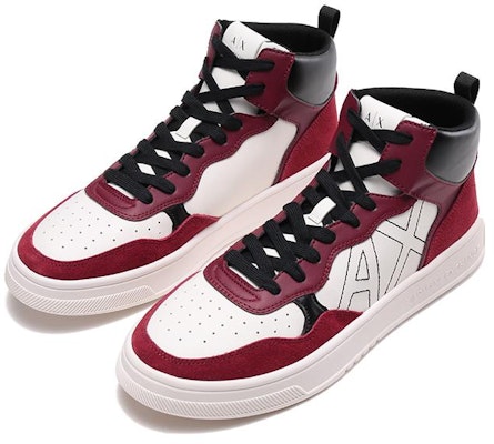 Armani Exchange Kasut Tinggi 'Burgundy Putih' XUZ040XV601N482 Lookbook Armani Exchange Kasut Tinggi 'Burgundy Putih' XUZ040XV601N482