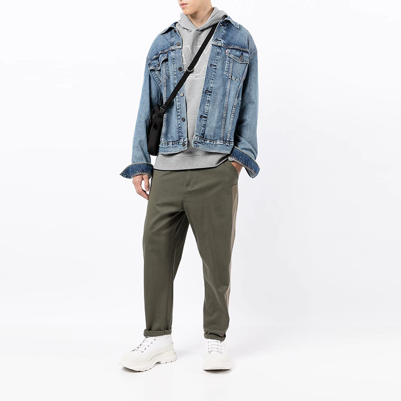 Shop Armani Exchange 灰色連帽衫帶標誌 6KZMFF-ZJ5NZ-3907