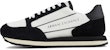 Armani Exchange Kasut Sneakers Kulit dan Fabrik Rendah 'Hitam dan Putih' XUX083-XV263-1A001