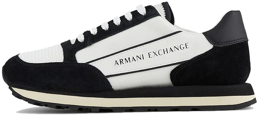 Armani Exchange Leather and Fabric Print Low Top Sneakers 'Black and White' XUX083-XV263-1A001 Buy Armani Exchange Leather and Fabric Print Low Top Sneakers 'Black and White' XUX083-XV263-1A001