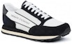 Order Armani Exchange Kasut Sneakers Kulit dan Fabrik Rendah 'Hitam dan Putih' XUX083-XV263-1A001