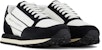 Armani Exchange Kasut Sneakers Kulit dan Fabrik Rendah 'Hitam dan Putih' XUX083-XV263-1A001