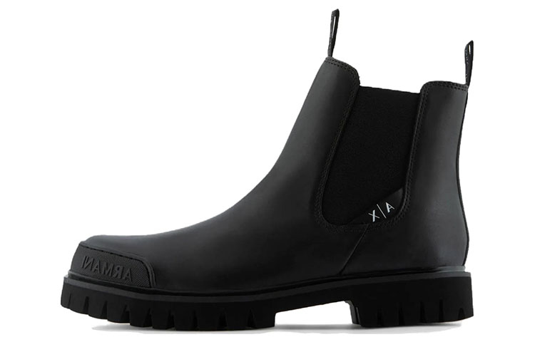 Armani Exchange Leather Chunky Toe Chelsea Boot 'Black' XUM009XV617100002