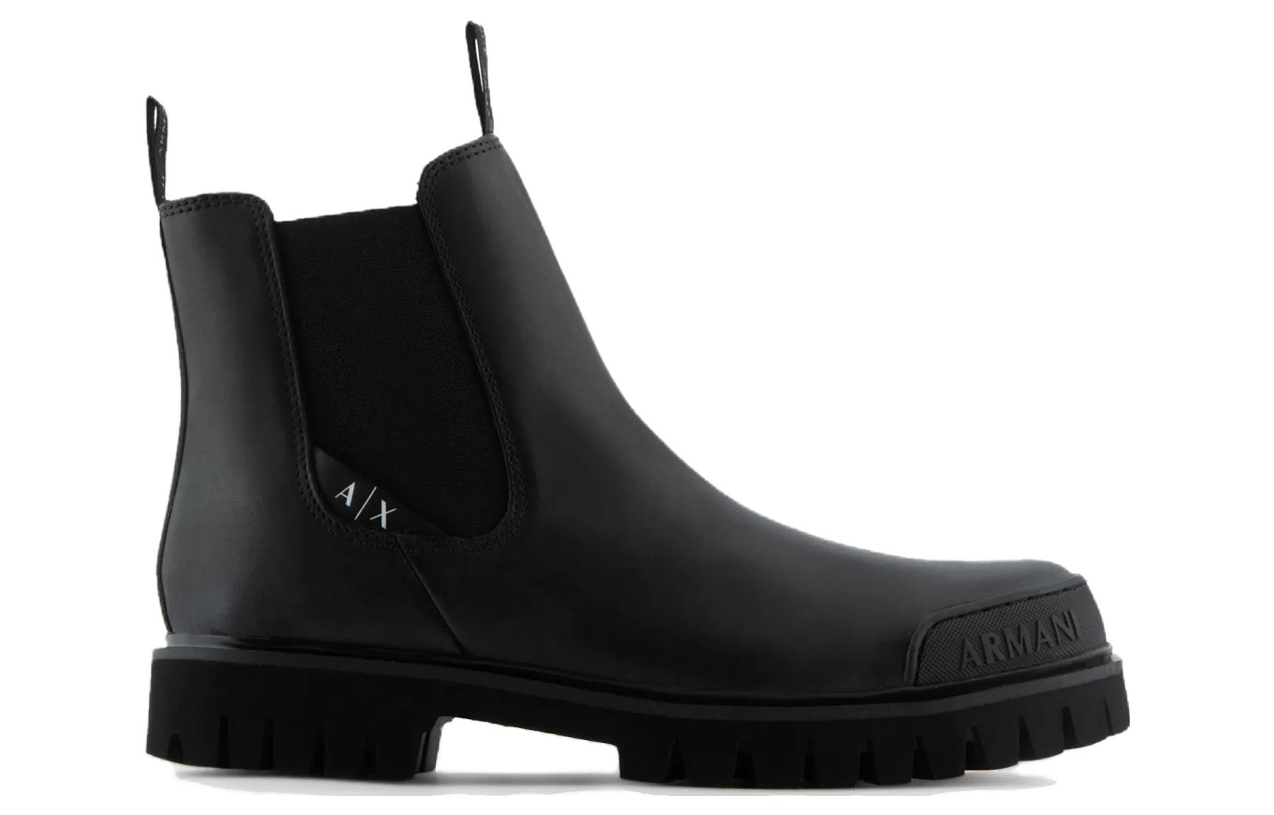 Armani Exchange Leather Chunky Toe Chelsea Boot 'Black' 圖 2