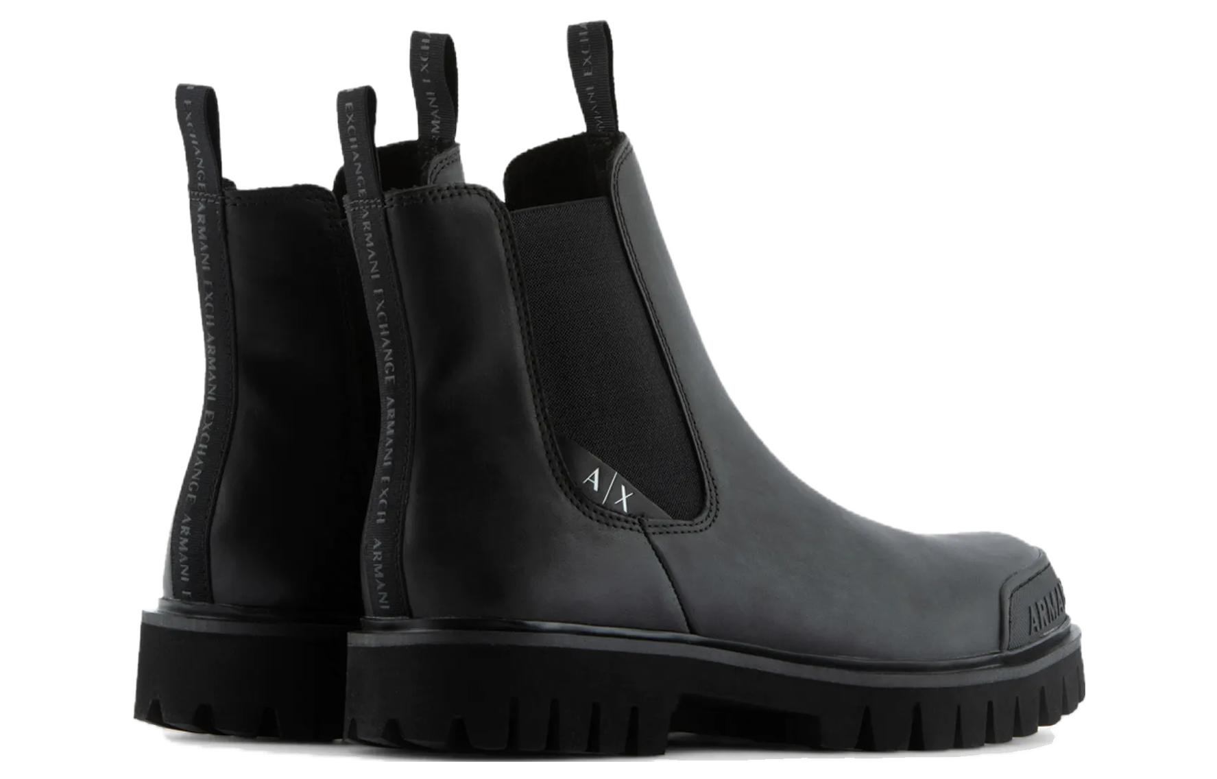 Armani Exchange Leather Chunky Toe Chelsea Boot 'Black' 圖 4