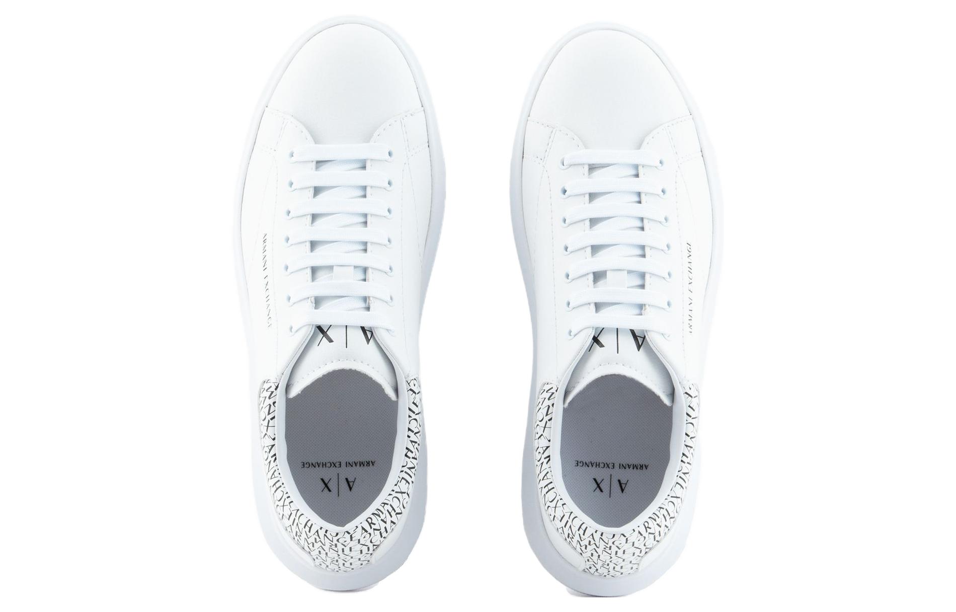 Lookbook Armani Exchange Leather Lace-Up Low Top Sneaker 'White' XUX123XV761101015