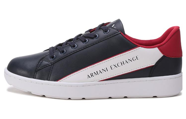 Armani Exchange Leather Lace-Up Low-Top Sneaker 'Midnight Blue'