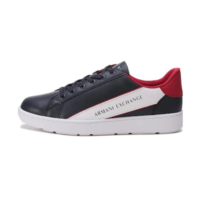 Armani Exchange Leather Lace-Up Low-Top Sneaker 'Midnight Blue'