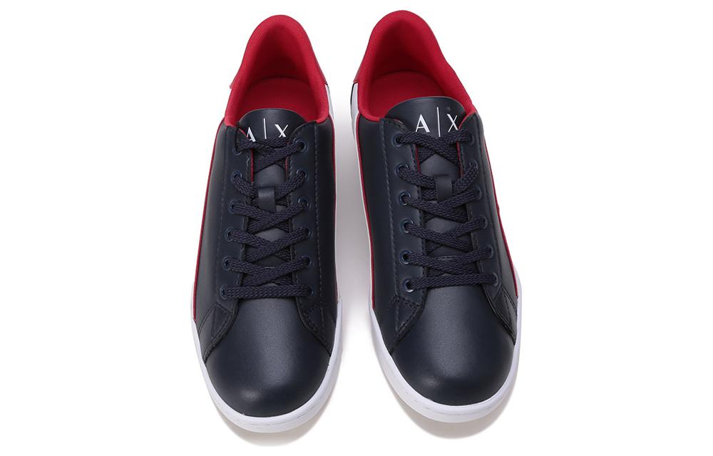 Armani Exchange Leather Lace-Up Low-Top Sneaker 'Midnight Blue' 圖 4