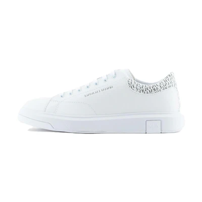 Armani Exchange Leather Lace-Up Low Top Sneaker 'White'