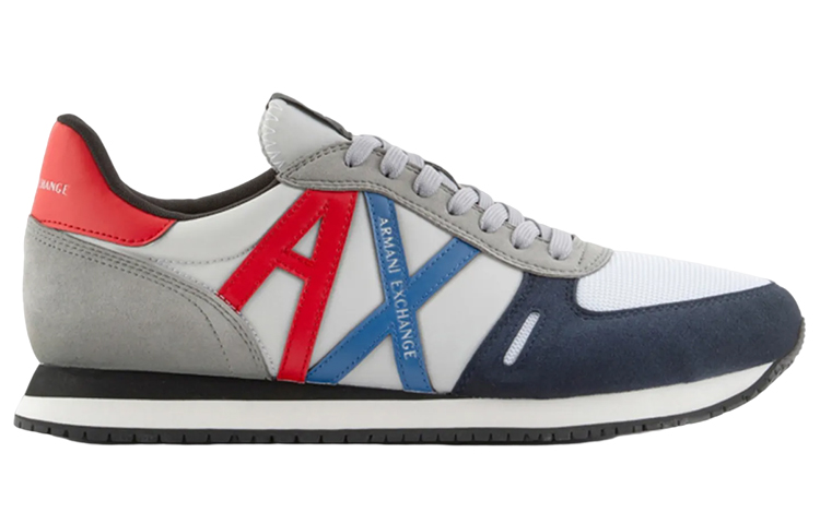 Armani Exchange Leather Logo Lace-Up Low Top 'White Grey' 圖 2