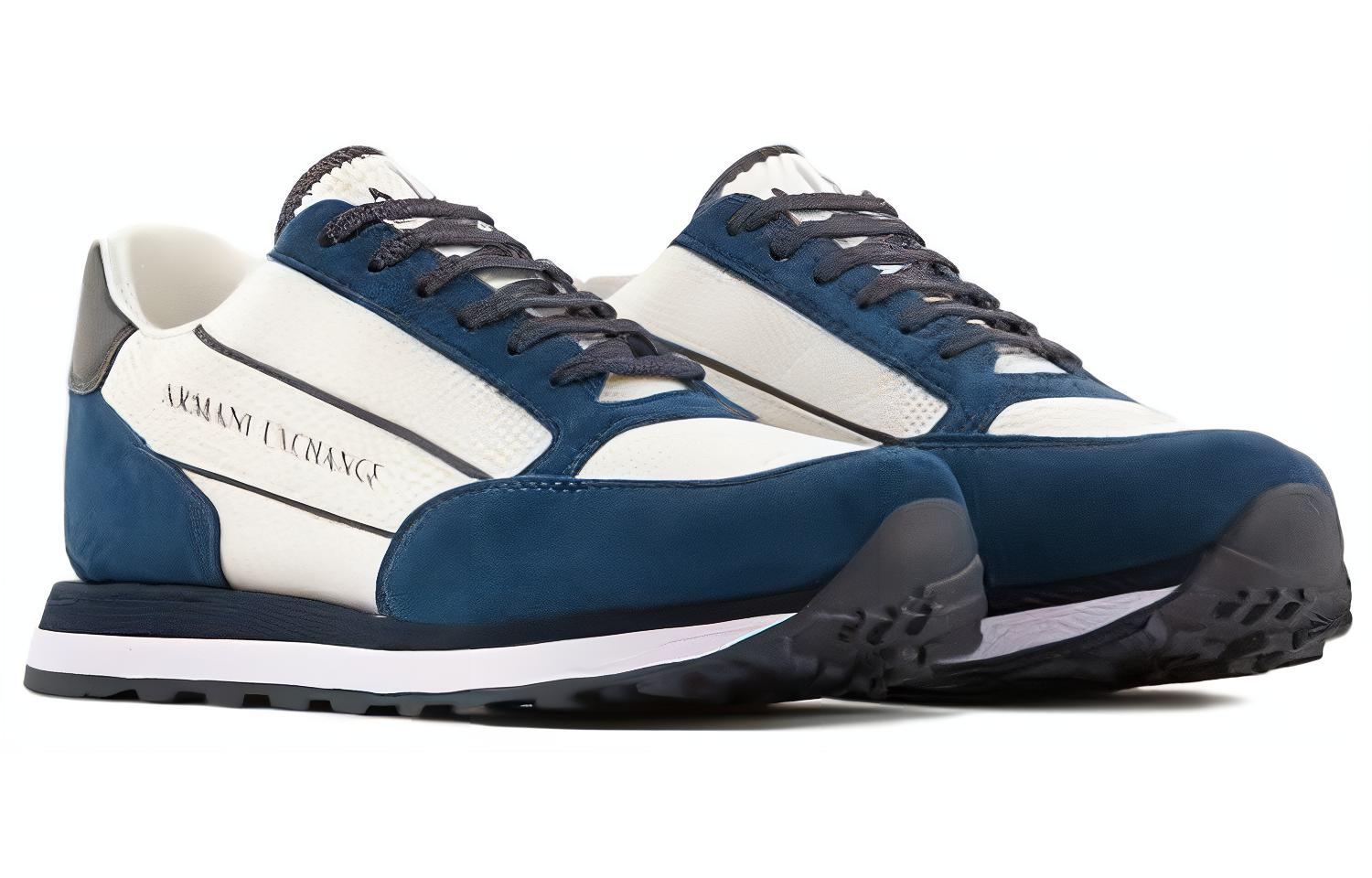 Lookbook Armani Exchange Leather Low-Top 'Electric Blue' XUX083XV2631S459