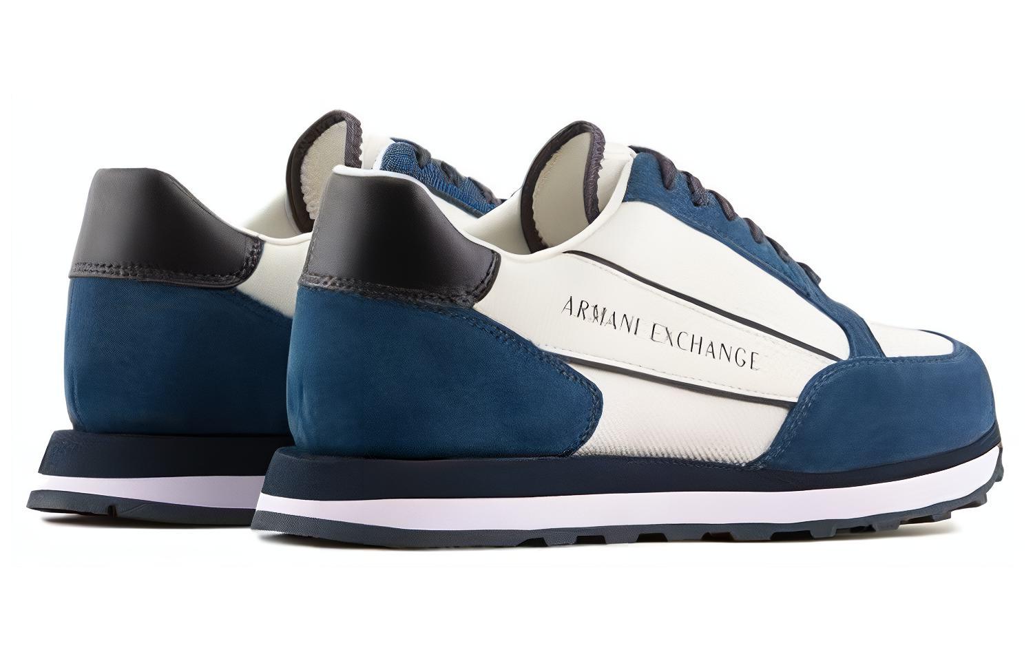 Shop Armani Exchange Leather Low-Top 'Electric Blue' XUX083XV2631S459