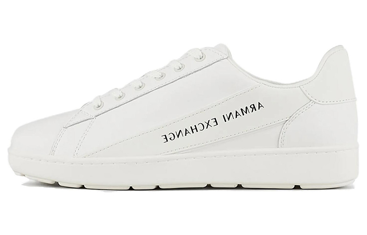 Armani Exchange Leather Low-Top Lace-Up Sneakers 'White'