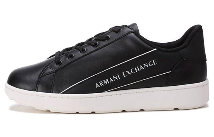 Buy 阿玛尼Exchange黑色低帮皮革运动鞋 XUX082XV262N814