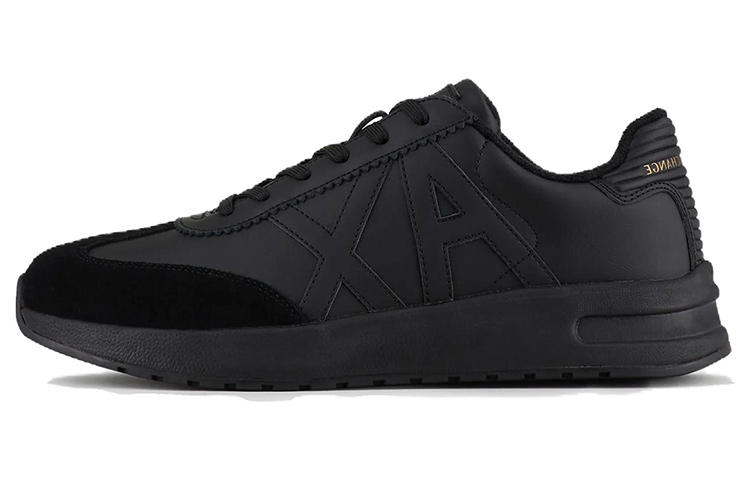 Armani Exchange Leather Low-Top Sneakers 'Black'