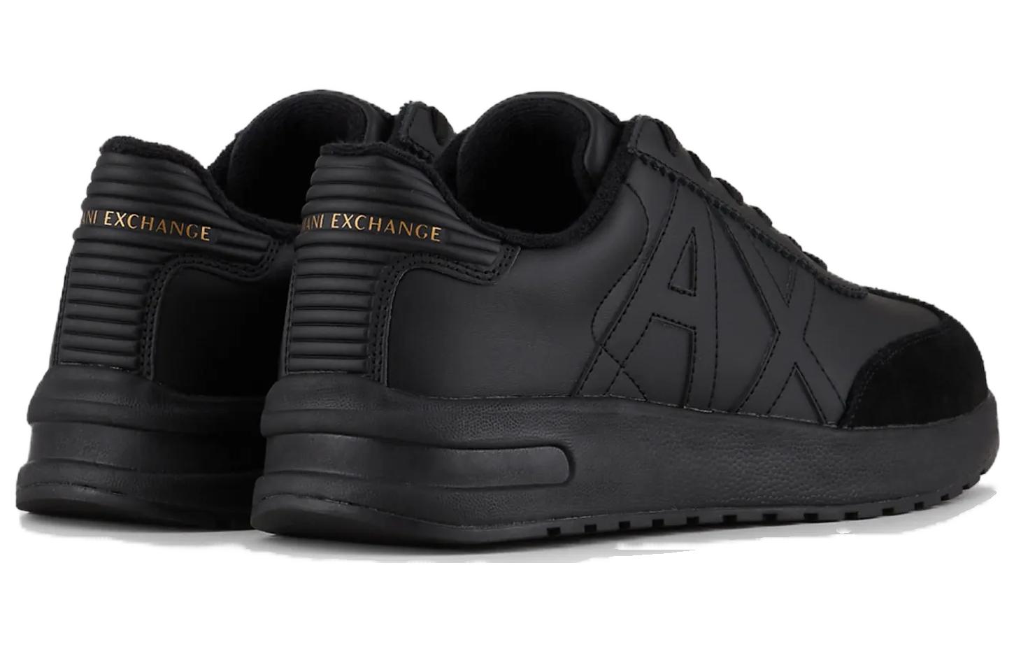 Armani Exchange Leather Low-Top Sneakers 'Black' 圖 4