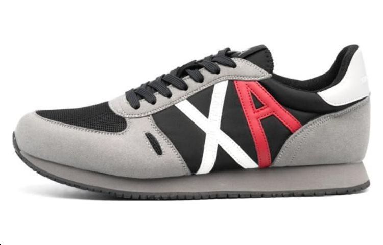 Armani Exchange Leather Low-Top 'Grey Black' XUX017XCC68S538