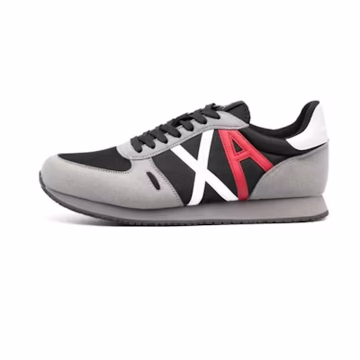 Armani Exchange Leather Low-Top 'Grey Black'
