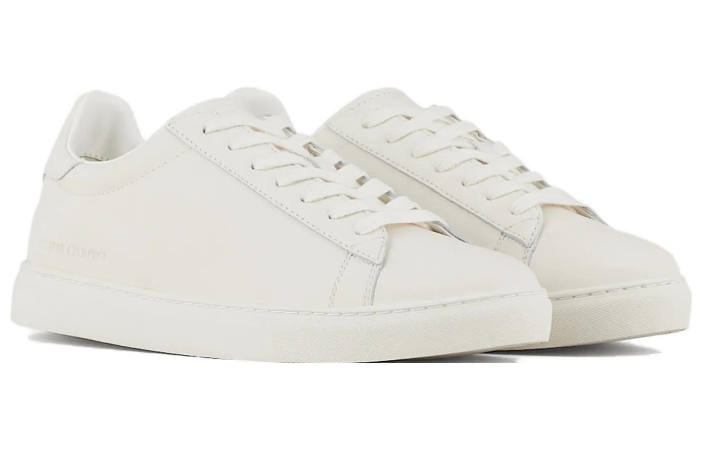 Lookbook 阿玛尼Exchange白色时尚低帮皮鞋 XUX001XV093100001