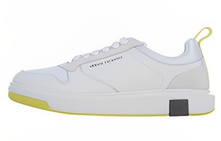 Armani Exchange Leather Low Top Lace-Up 'White Yellow' XUX122XV533N499 Armani Exchange Leather Low Top Lace-Up 'White Yellow' XUX122XV533N499