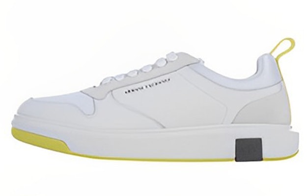Armani Exchange Leather Low Top Lace-Up 'White Yellow' XUX122XV533N499 Buy Armani Exchange Leather Low Top Lace-Up 'White Yellow' XUX122XV533N499