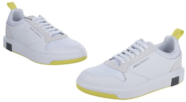Armani Exchange Leather Low Top Lace-Up 'White Yellow' XUX122XV533N499 Order Armani Exchange Leather Low Top Lace-Up 'White Yellow' XUX122XV533N499