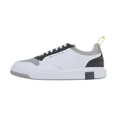 Armani Exchange Leather Low Top Lace-Up 'Grey White'