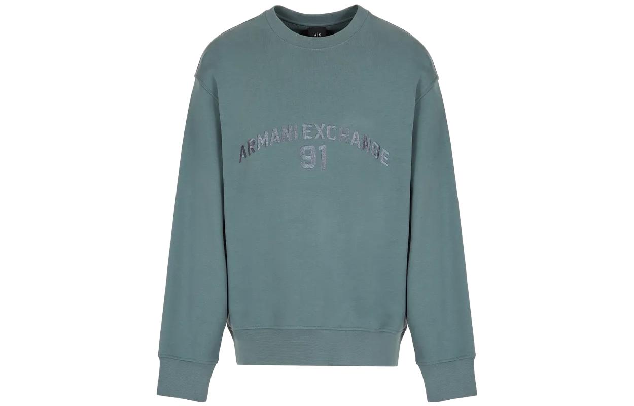 Armani Exchange Letter Print Crewneck Pullover Long-Sleeve Sweatshirt 3DZMLK-ZJ4XZ-11888