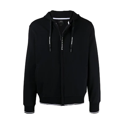 Armani Exchange Logo Hoodie Zip-Up Jacket - Dark Blue 8NZM82-ZJH3Z-1510