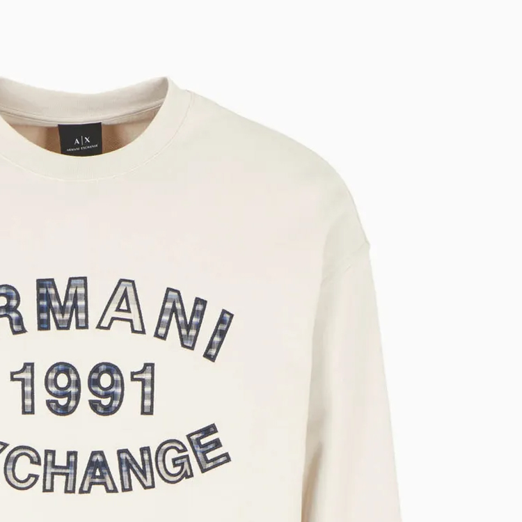 Sizing Armani Exchange 印花標誌長袖圓領休閒衛衣 6RZMGA-ZJ4XZ-11993