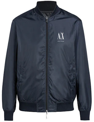 Armani Exchange Logo Print Zip Jacket Navy Blue Casual Outerwear 6HZB14-ZNKAZ-0518 Buy Armani Exchange Logo Print Zip Jacket Navy Blue Casual Outerwear 6HZB14-ZNKAZ-0518