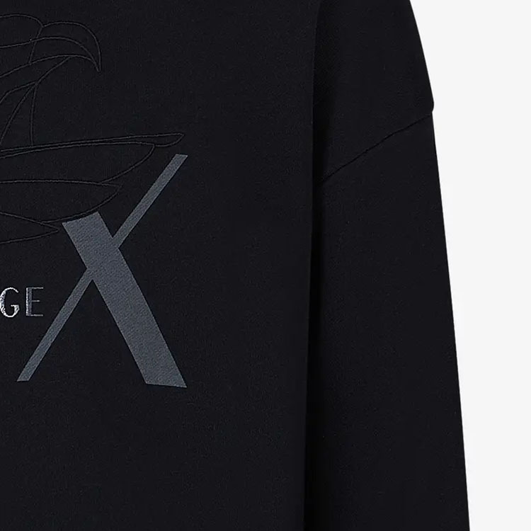 Details for Armani Exchange 寬鬆版印花圓領黑色長袖上衣 6RZMAMZJ9KZ1200