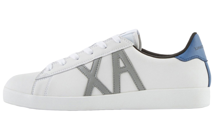 Armani Exchange Low-Top Leather Sneakers 'White Grey Blue'